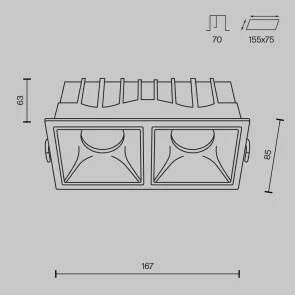 Vgradna svetilka DL043-02-15W4K-SQ-WB