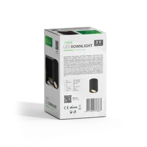 GREEN TECH Nadgradna svjetiljka Green Tech, črna barva, grlo GU10 - T156M-BK