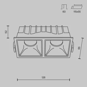 Vgradna luč DL043-02-10W3K-SQ-WB