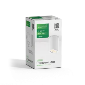 GREEN TECH Nadgradna svjetiljka Green Tech, bela barva, grlo GU10 - T156M-WH