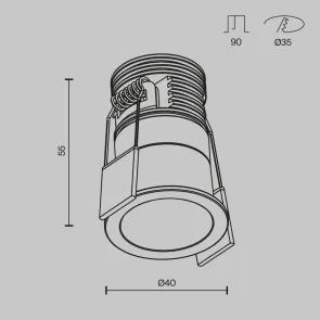 Downlight DL089-5W3K-BW
