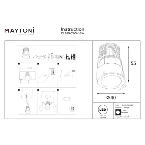 Downlight DL089-5W3K-BW