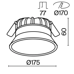 Downlight DL055-24W3-4-6K-W