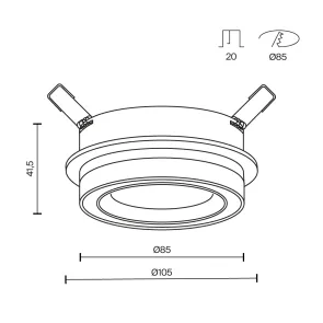 Downlight DL087-GX53-RD-W