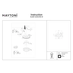 Downlight DL087-GX53-RD-W