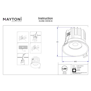Downlight DL058-12W3K-B