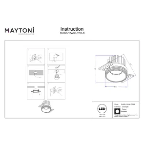 Downlight DL058-12W3K-TRS-B