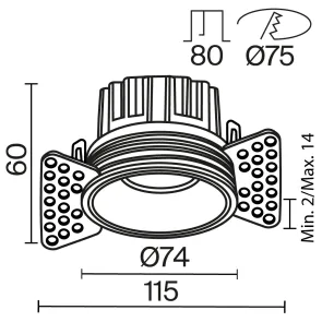 Downlight DL058-12W3K-TRS-BS