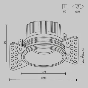 Downlight DL058-12W3K-TRS-BS