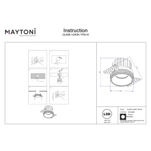 Downlight DL058-12W3K-TRS-W