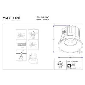 Downlight DL058-12W3K-W