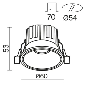 Downlight DL058-7W3K-B