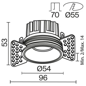 Downlight DL058-7W3K-TRS-BS