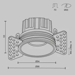Downlight DL058-7W3K-TRS-BS