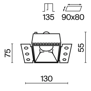 Downlight DL051-01-GU10-SQ-WMG