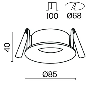 Downlight DL088-GU10-RD-MG