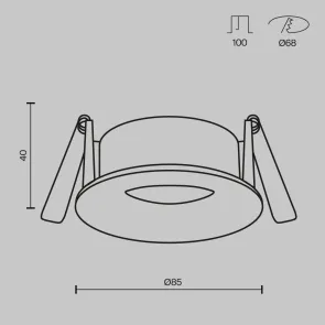 Downlight DL088-GU10-RD-MG