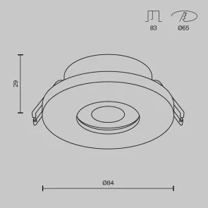 Downlight DL083-01-GU10-RD-B