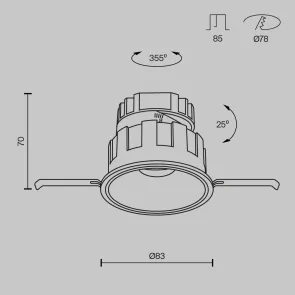 Downlight DL057-10W3K-B