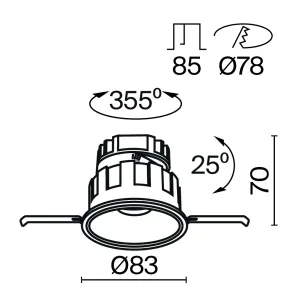 Vgradna svetilka DL057-10W3K-W