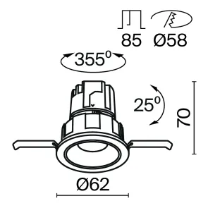 Downlight DL057-7W3K-B