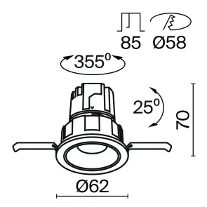 Vgradna svetilka DL057-7W3K-W