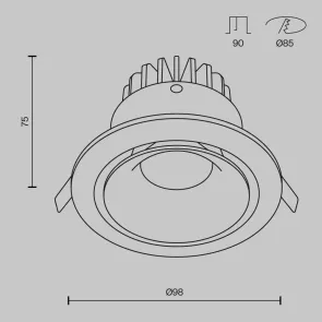 Downlight DL031-L12W3K-D-B