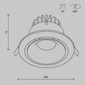 Downlight DL031-L12W3K-D-W