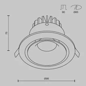 Downlight DL031-L12W4K-D-B