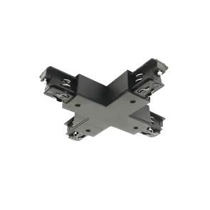 GREEN TECH Connector X for three-phase rail Green Tech, black color - TX01-BK