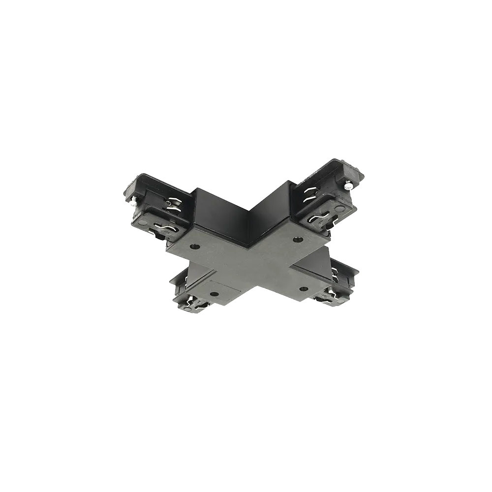 GREEN TECH Connector X for three-phase rail Green Tech, black color - TX01-BK