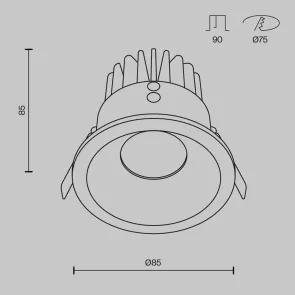 Downlight DL034-L12W3K-D-B