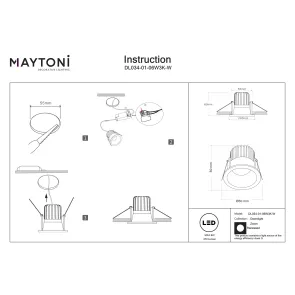 Downlight DL034-01-06W3K-W