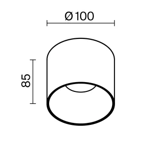 Stropna svetilka C064CL-01-15W3K-RD-WB