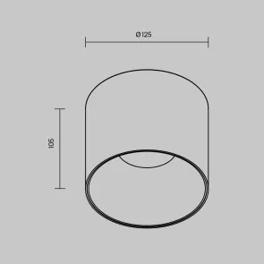 Stropna svetilka C064CL-01-25W3K-D-RD-WB