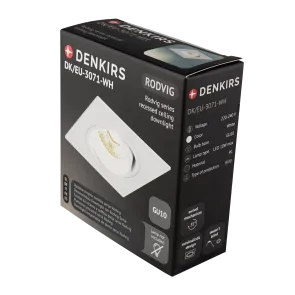 Kvadratna vgradna svetilka GU10 bela DK-EU-3071-WH