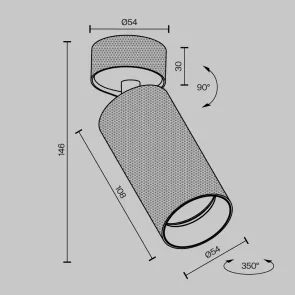 Ceiling luminaire C082CL-01-GU10-B
