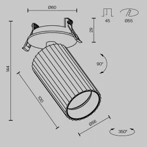 Downlight C110CL-01-GU10-B