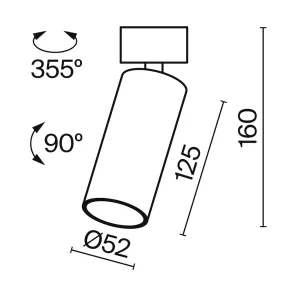Ceiling luminaire C055CL-L12B3K-W-D-B