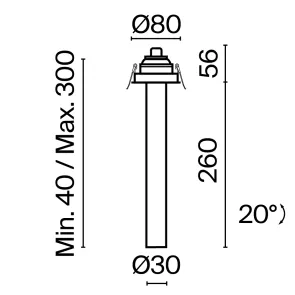 Downlight C140RS-L300-7W3K-W