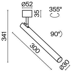 Stropna svetilka C141CL-L300-6W3K-W