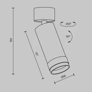 Ceiling luminaire C055CL-L12W4K-Z-W