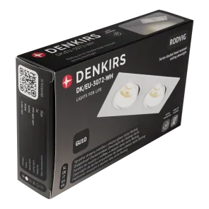 Double recessed GU10 downlight white DK-EU-3072-WH