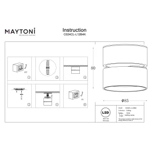 Ceiling luminaire C024CL-L12B4K