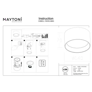 Ceiling luminaire C089CL-15W3K-BMG