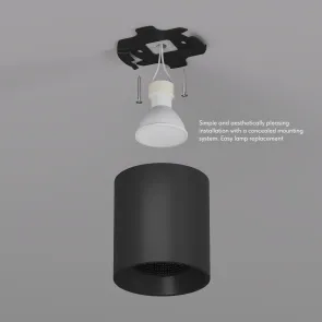 Nadgradna stropna svetilka GU10 črna DK-EU-3090-BK