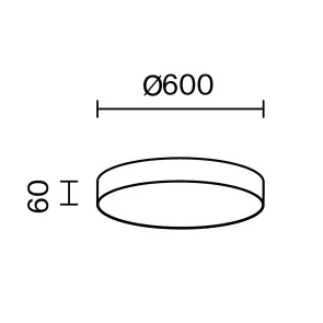 Ceiling luminaire C032CL-90W3K-RD-MG
