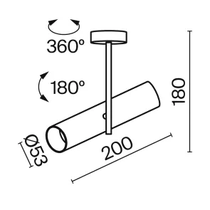Ceiling luminaire C020CL-01GB