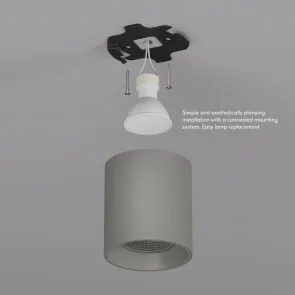 Surface mounted GU10 ceiling light concrete DK-EU-3090-CT