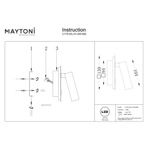 Wall luminaire C175-WL-01-6W-MG